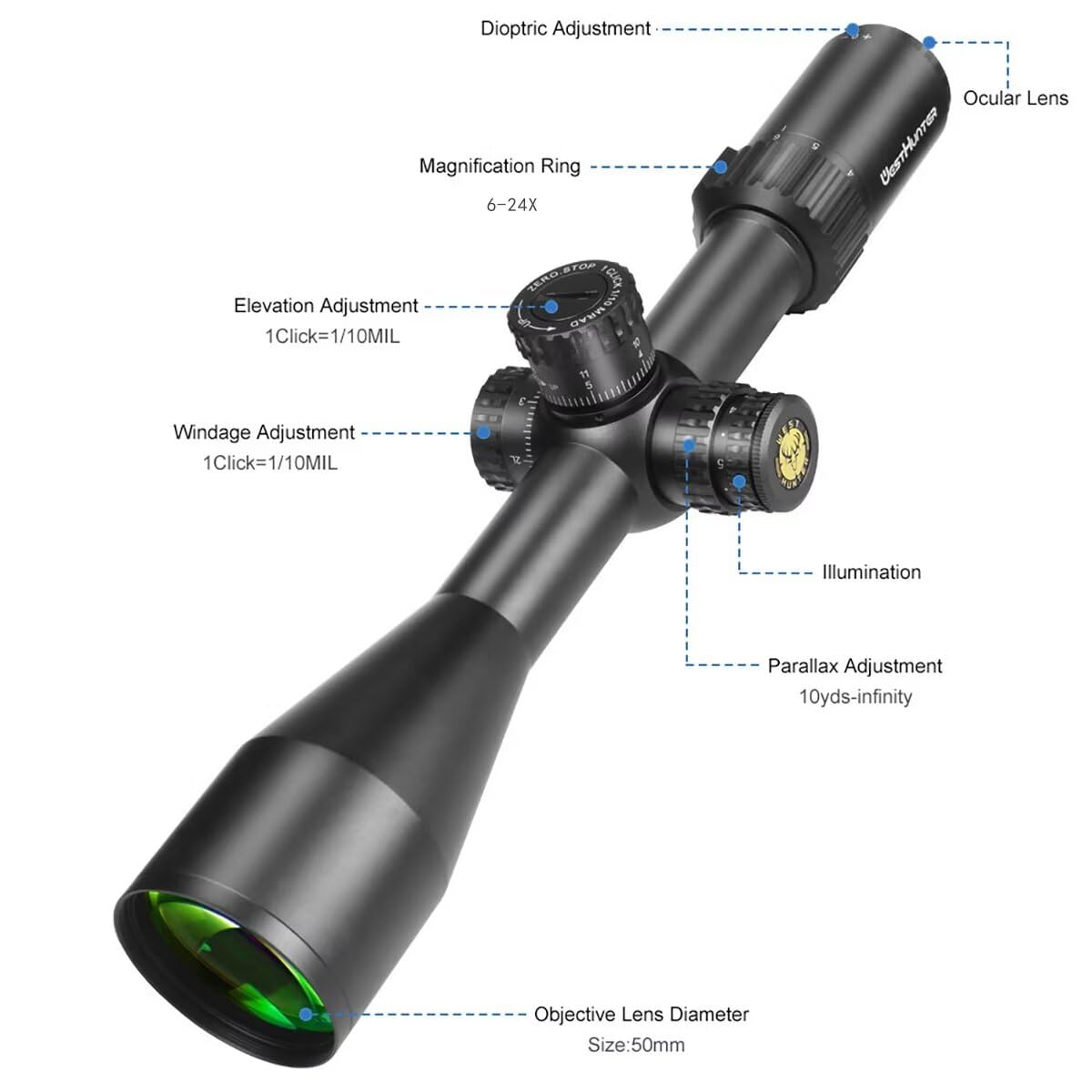Amazon.co.jp: WestHunter Optics HD GEN2 6-24x50 SFIR FFP Precision